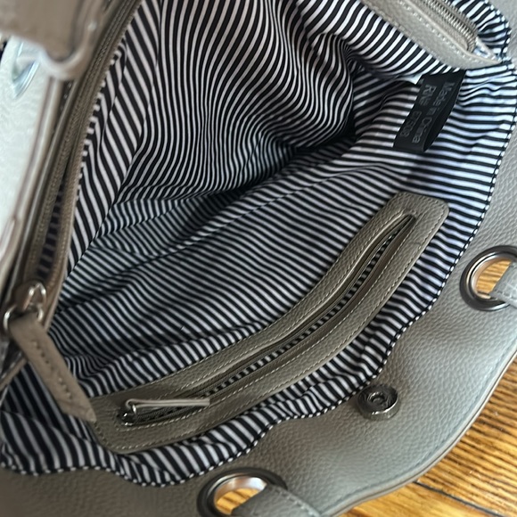 Taupe color leather tote.  Lots of pockets inside and out. - Picture 7 of 12